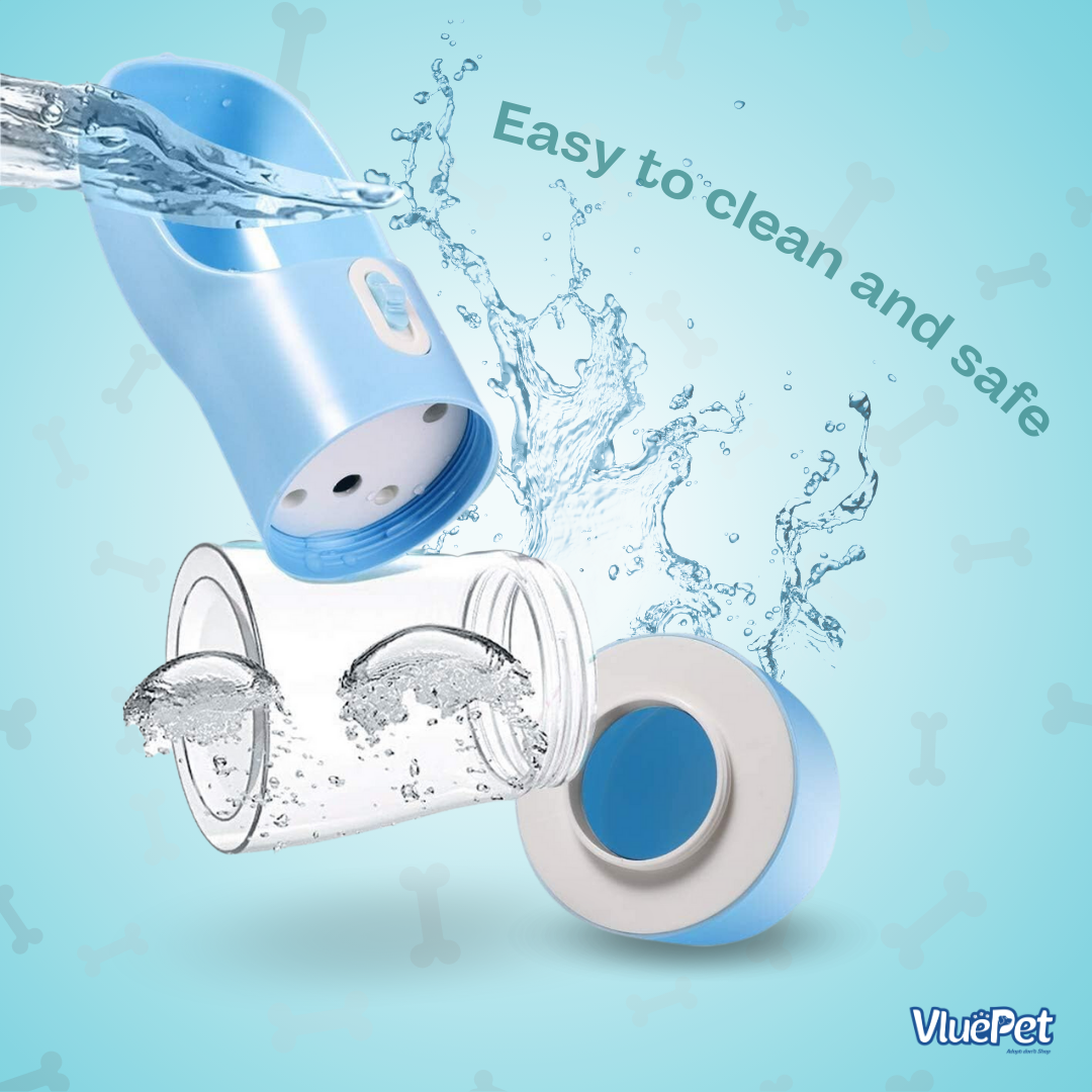VluePet® 2-in-1 Portable Dog Water Bottle & Food Container – Leakproof Travel Dispenser