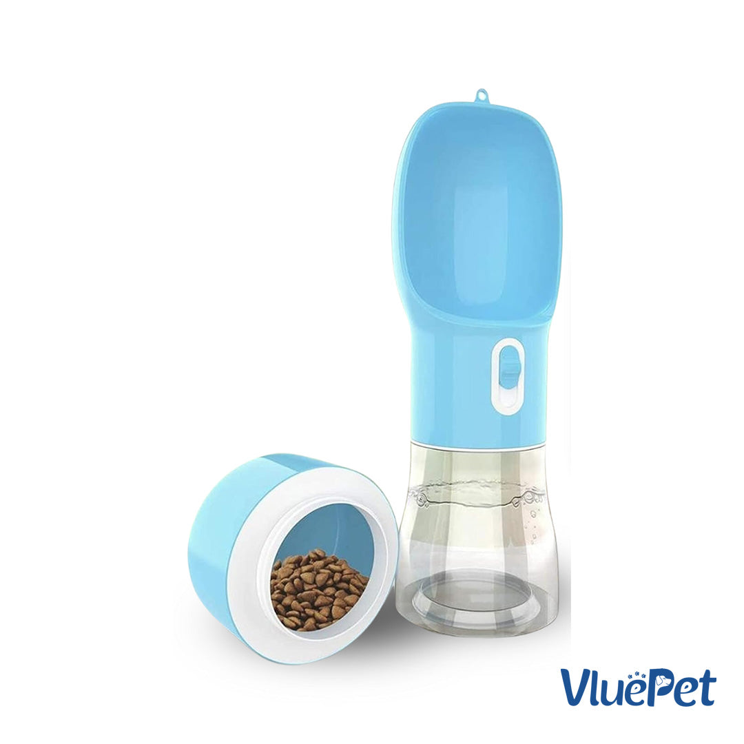 VluePet® 2-in-1 Portable Dog Water Bottle & Food Container – Leakproof Travel Dispenser