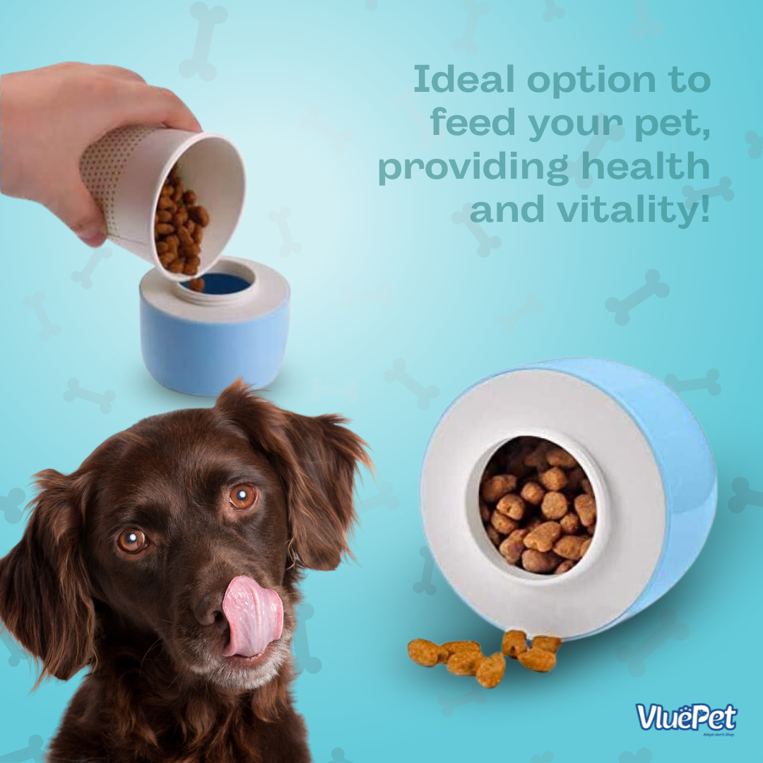 VluePet® 2-in-1 Portable Dog Water Bottle & Food Container – Leakproof Travel Dispenser