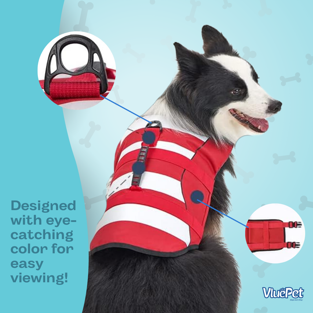 VluePet® Dog Life Jacket – Adjustable, Lightweight & Safe Swim Vest for Dogs