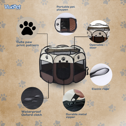 VluePet® Foldable Pet Playpen